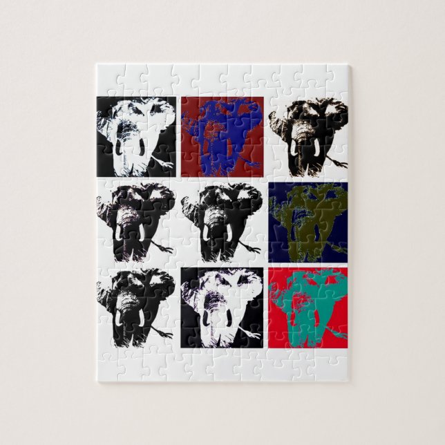 Pop Art Elephants Pussel (Vertikal)
