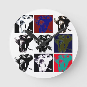 Pop Art Elephants Rund Klocka