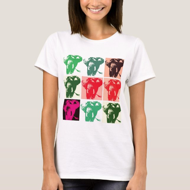 Pop Art Elephants T Shirt (Framsida)