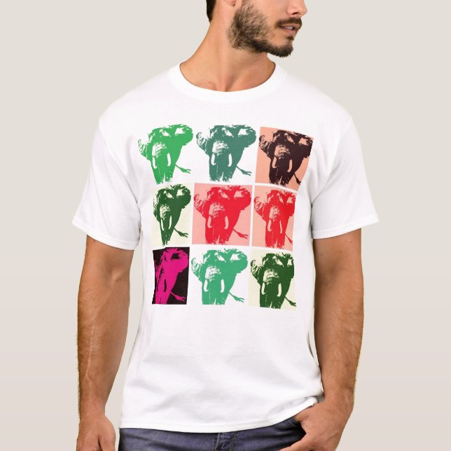 Pop Art Elephants T Shirt (Framsida)