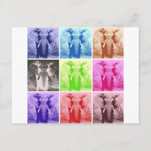 Pop Art Elephants Vykort