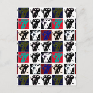 Pop Art Elephants Vykort