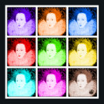 Pop Art Elizabeth I Poster<br><div class="desc">Den här färgstarka popkonsversionen av porträtt av Elizabeth First är ett roligt sätt att uttrycka kärleken av Elizabeth I och all sak Elizabeth. Finns på ett stort antal t-shirts och presenter.</div>