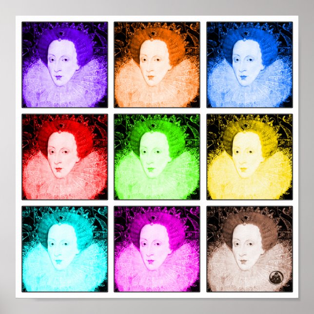 Pop Art Elizabeth I Poster (Framsidan)