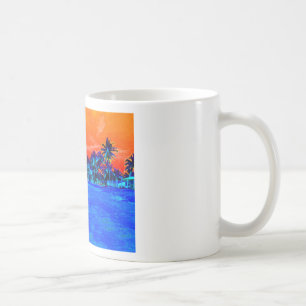 Pop Art Exotic Beach Handflatan Träd Kaffemugg