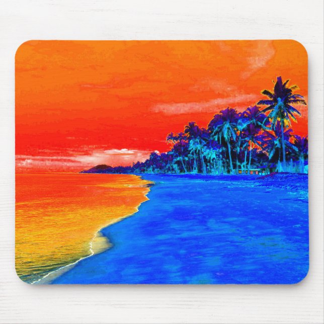 Pop Art Exotic Beach Handflatan Träd Musmatta (Framsidan)