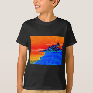 Pop Art Exotic Beach Handflatan Träd T Shirt