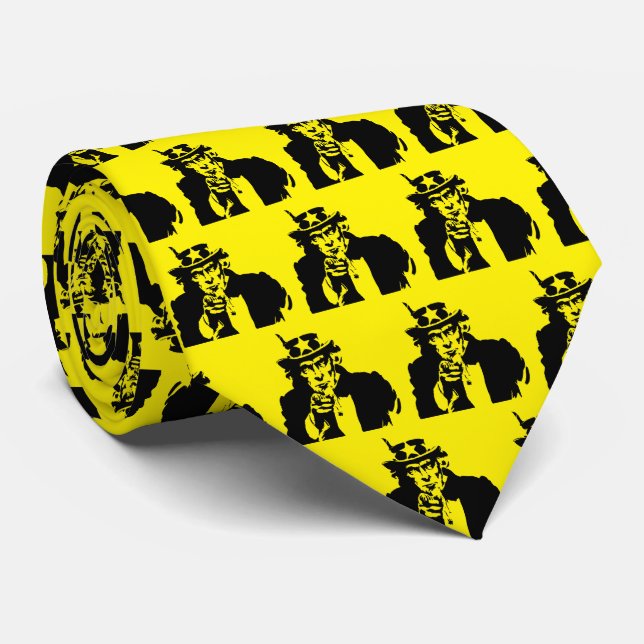 Pop Art Farbror Sam Djärv Gul Slip Slips (Rullad)