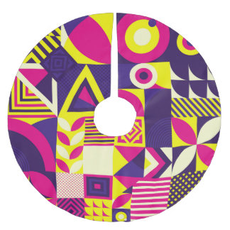 Pop art, färgstarka geometriska former. julgransmatta borstad polyester