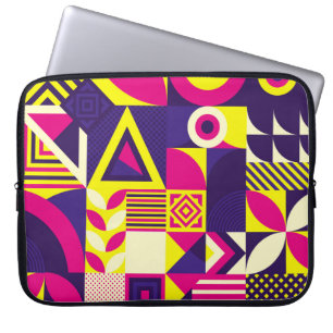 Pop art, färgstarka geometriska former. laptop fodral