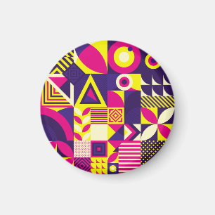 Pop art, färgstarka geometriska former. magnet