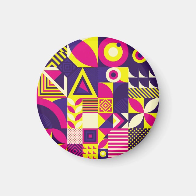 Pop art, färgstarka geometriska former. magnet (Framsidan)