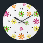 Pop Art Flowers - sömlös mönster   dina idéer Stor Klocka<br><div class="desc">popup by EDDA Fröhlich/EDDArt | Blomsterkraft i mönster | för 60-talet/70-talet - Älskare med lägre effekt - Gör inte Kärlek Krig | Du missar andra färger eller produkter med den här designen? Kontakta mig gärna: contact@eddart.de eller titta här: www.zazzle.de/eddartiful* och här: www.zazzle.com/eddartshop*</div>