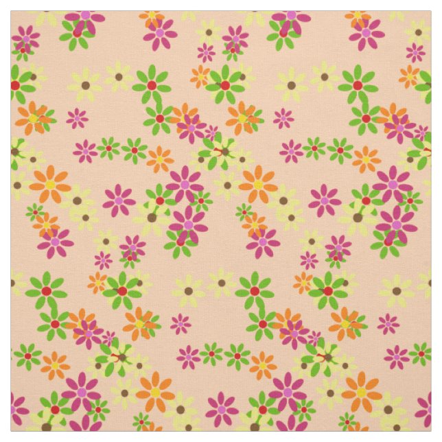 Pop Art Flowers - sömlös mönster + dina idéer Tyg (Provkarta)