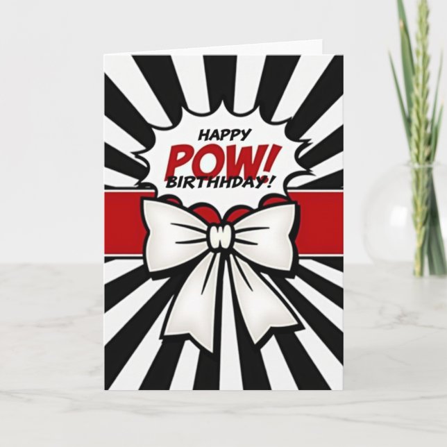 Pop Art Födelsedagskort med Smäll Kort (Framsida)