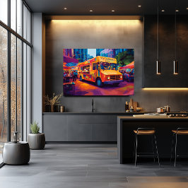 Pop Art Food Lastbil Street Scene Wall Art Poster