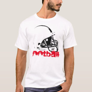 Pop Art Football Helmet Red Black White T-Shirt