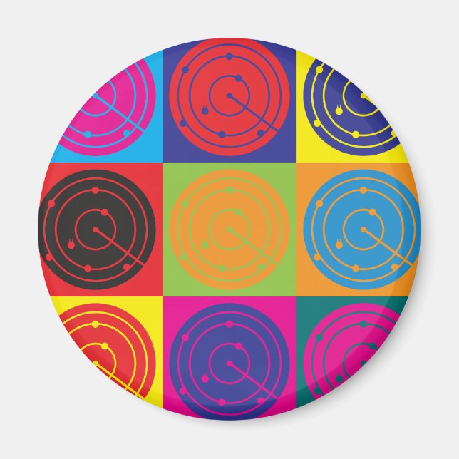 Pop Art för trafikkontroll i luft Magnet (Framsidan)