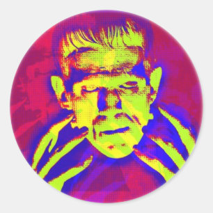 Pop Art Frankenstein Runt Klistermärke
