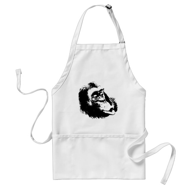 Pop Art Funny Chimpanzee Förkläde (Framsidan)