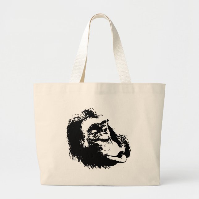Pop Art Funny Chimpanzee Jumbo Tygkasse (Framsidan)