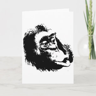 Pop Art Funny Chimpanzee Kort