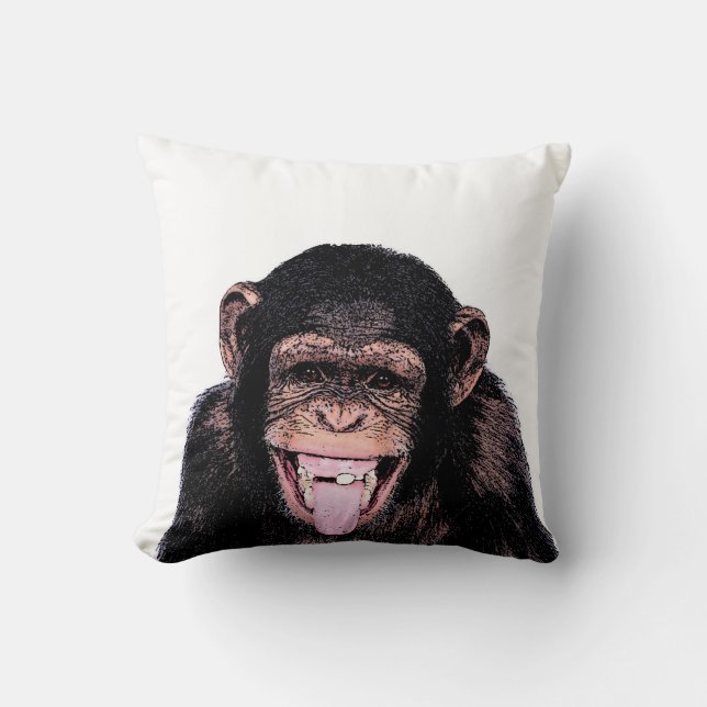 Pop Art Funny Chimpanzee Kudde (Framsida)