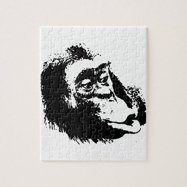 Pop Art Funny Chimpanzee Pussel (Vertikal)