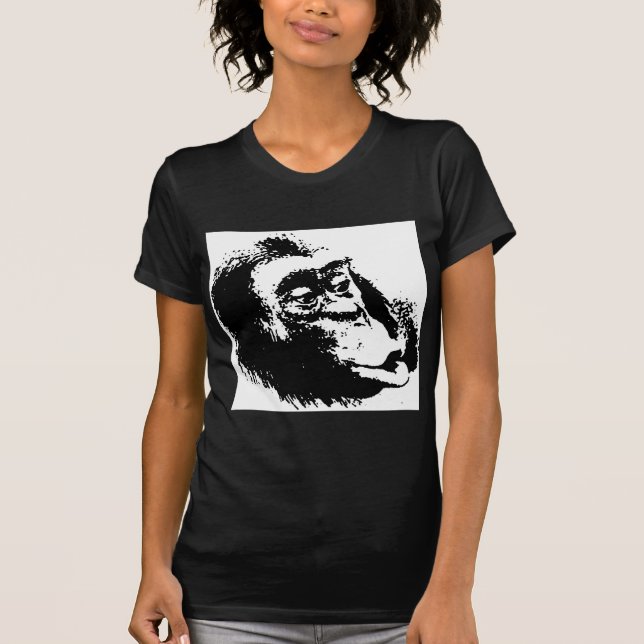 Pop Art Funny Chimpanzee T-shirt (Framsida)