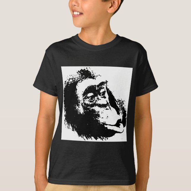 Pop Art Funny Chimpanzee T-shirt (Framsida)