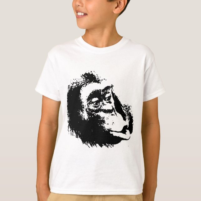 Pop Art Funny Chimpanzee Tee (Framsida)