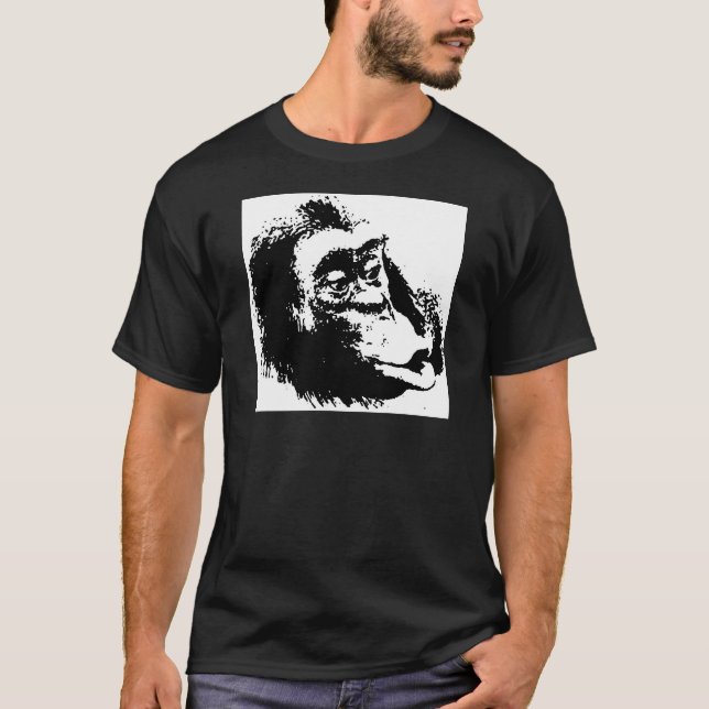 Pop Art Funny Chimpanzee Tee (Framsida)