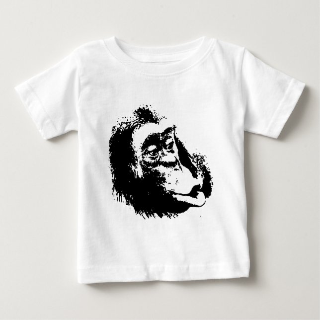 Pop Art Funny Chimpanzee Tee Shirt (Framsida)