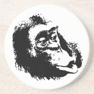 Pop Art Funny Chimpanzee Underlägg Sandsten