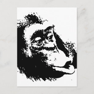 Pop Art Funny Chimpanzee Vykort