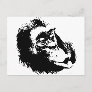 Pop Art Funny Chimpanzee Vykort