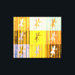 Pop Art Geckos - Wrapped Canvas<br><div class="desc">Färggiga geckos på bambovägg</div>