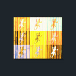 Pop Art Geckos - Wrapped Canvas<br><div class="desc">Färggiga geckos på bambovägg</div>