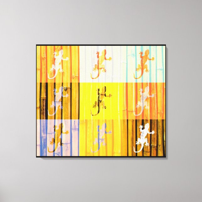 Pop Art Geckos - Wrapped Canvas (Framsida)