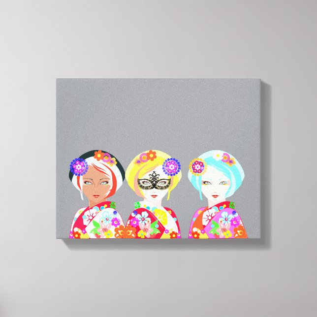Pop Art Geishor Canvastryck (Framsida)