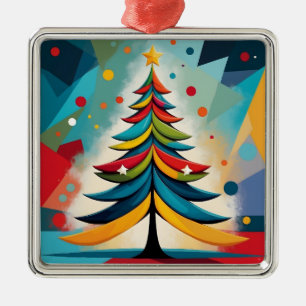 Pop Art Geometric jul Feasted Grenar Julgransprydnad Metall