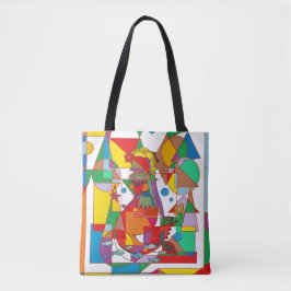 Pop Art Geometric Mermaid Triangle Tote Bag Tygkasse