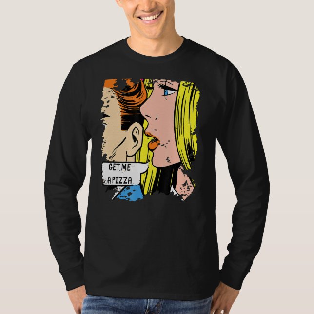 Pop Art ger mig en pizza T Shirt (Framsida)