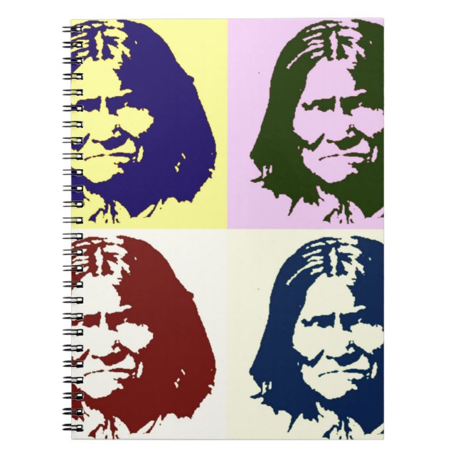 Pop Art Geronimo Anteckningsbok Med Spiral (Framsidan)