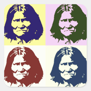 Pop Art Geronimo Fyrkantigt Klistermärke