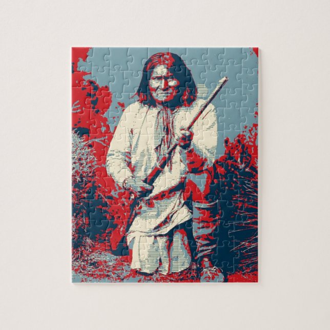 Pop Art Geronimo Indian Legendary Chief Pussel (Vertikal)