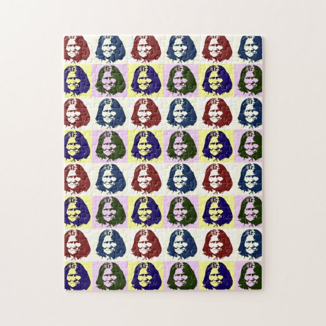 Pop Art Geronimo Indian Legendary Chief Pussel (Vertikal)