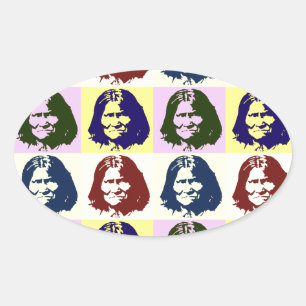 Pop Art Geronimo Ovalt Klistermärke
