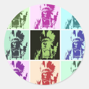 Pop Art Geronimo Runt Klistermärke