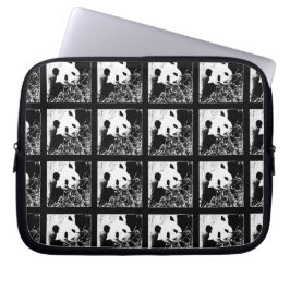 Pop Art Giant Panda Black and White Computer Laptop Sleeve
